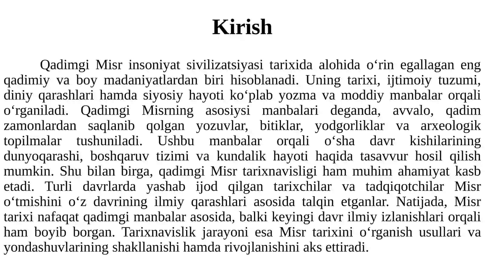 QADIMGI MISRNING ASOSIY MANBALARI VA TARIXNAVISLIGI 3