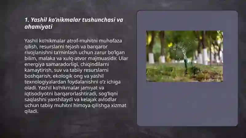 Yashil ko’nikmalar va uning foydali jixatlari 3