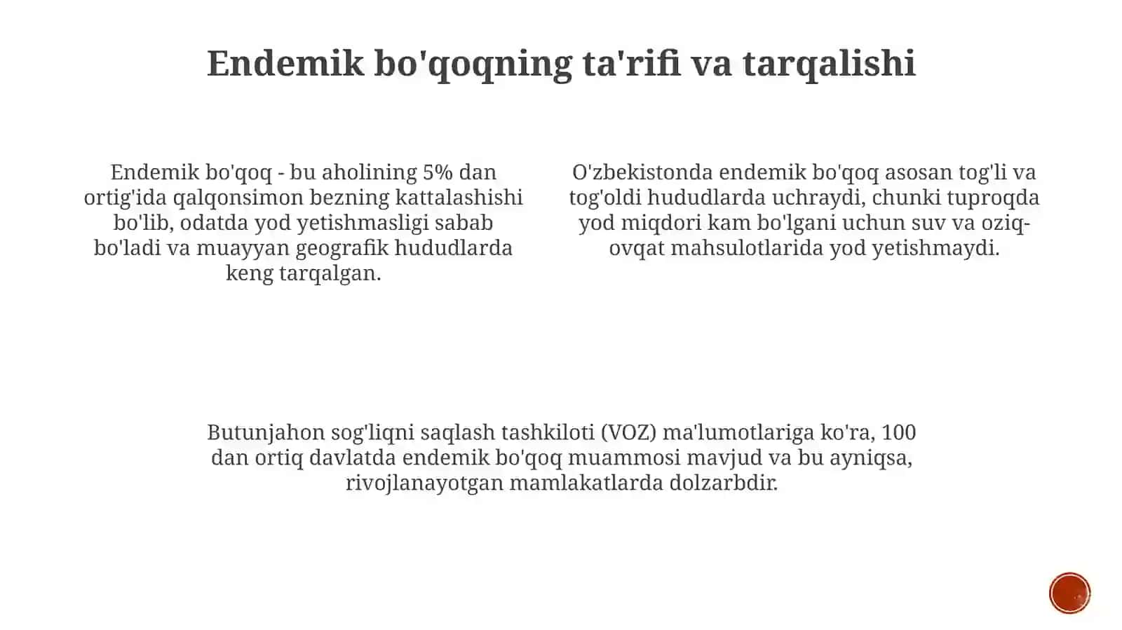 Endemik buqoq va gipotreoz patogenezi va davolash usullari 3
