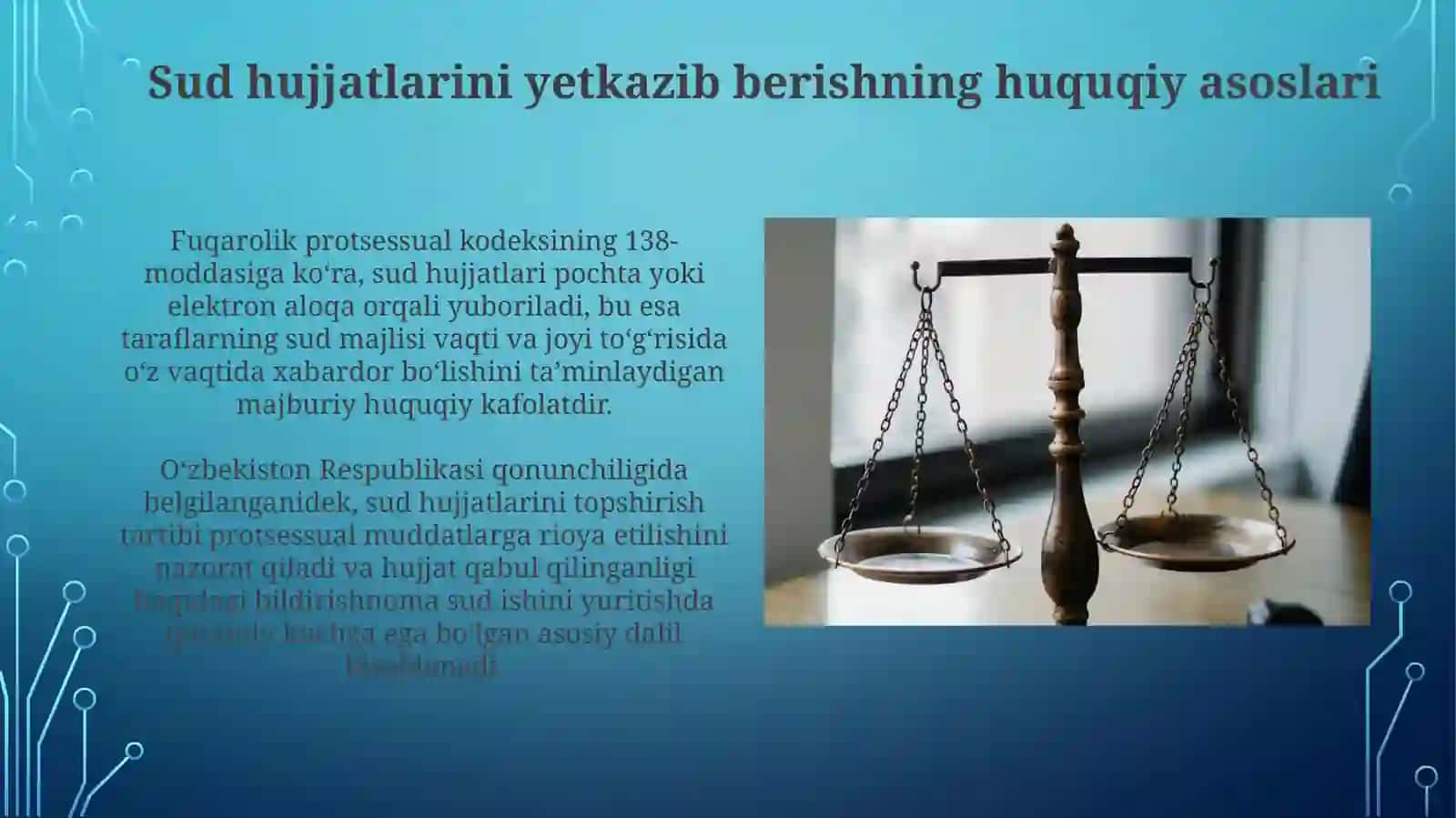 Sud hujjatlarini yetkazib berishning huquqiy asoslari 3