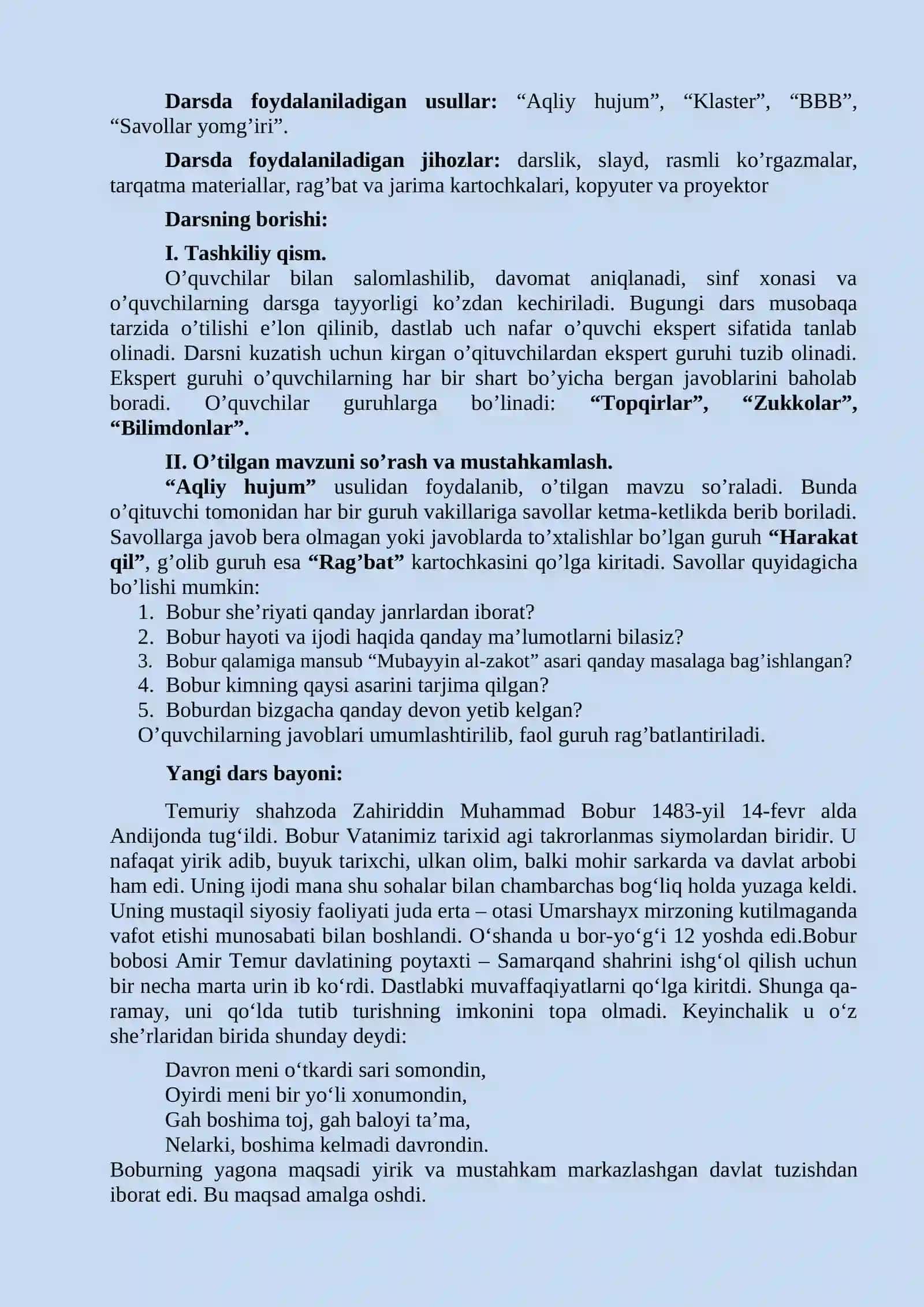 ZAHIRIDDIN MUHAMMAD BOBUR LIRIKASI 3