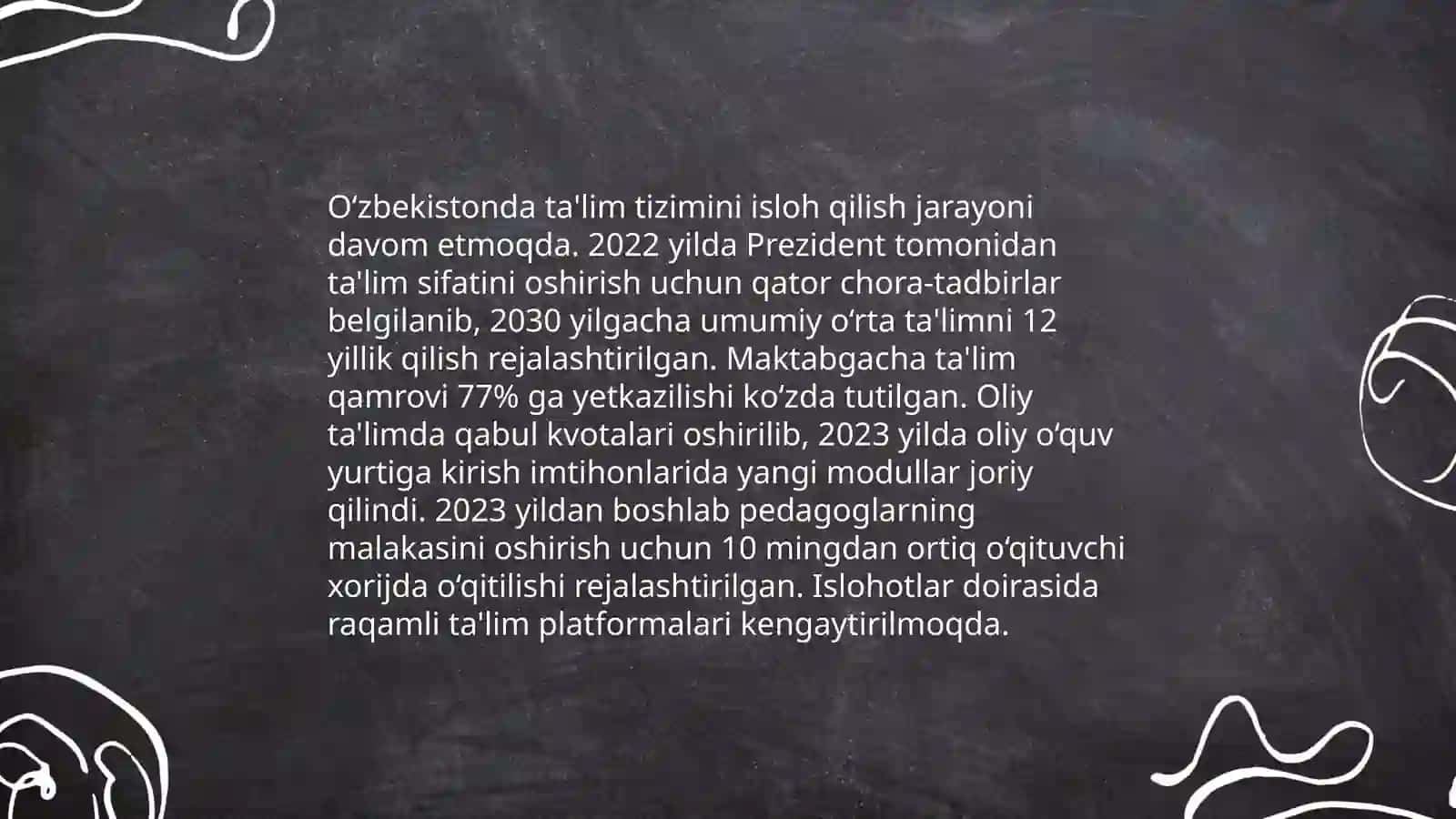 Oʻzbekiston Respublikasi ta'lim sohasida oʻzgarishlar 3