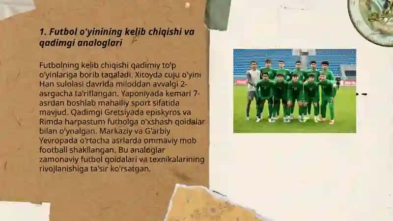 Futbol Òyinining Kelib Chiqishi, Rivojlanish Tarixi va Òyi Texnikasi 3