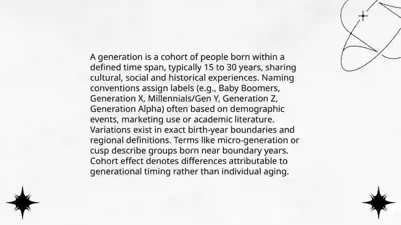 Generations. Adges and stages 3