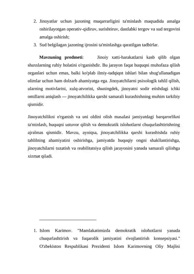 JINOYATCHI SHAXS TIPOLOGIYASI VA ULARNI O'RGANISH METODLARI 3