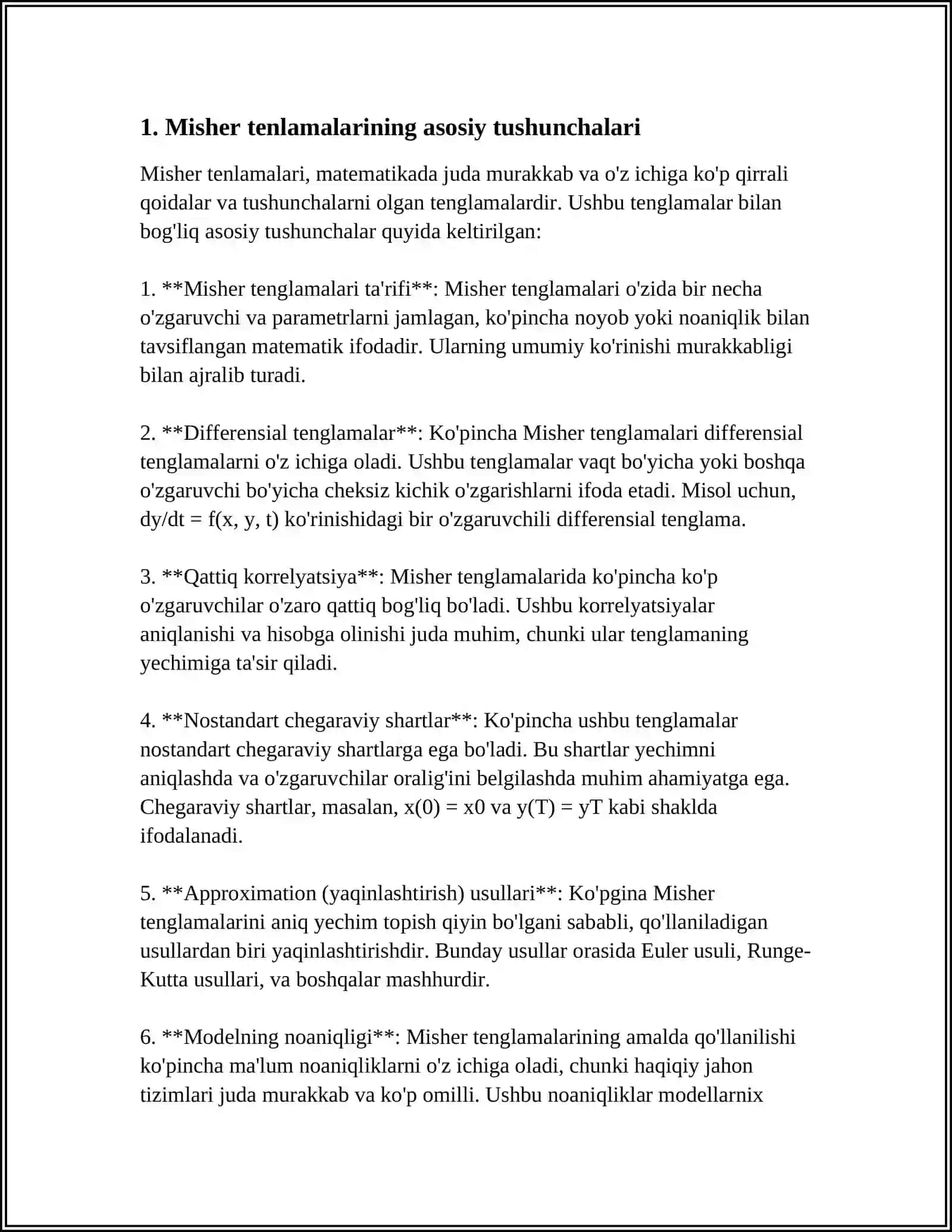 MISHERSKIY TENGLAMASI 3