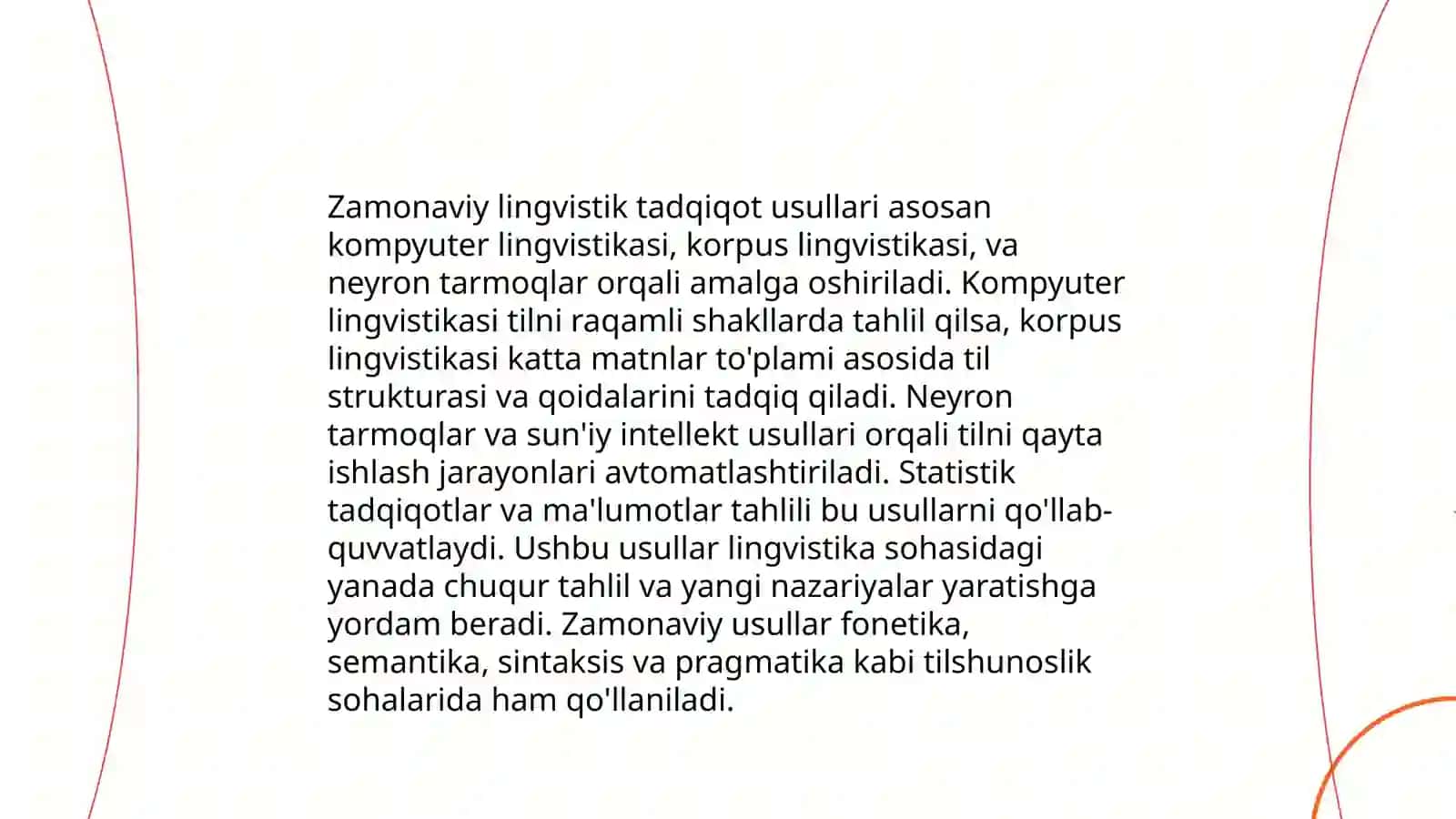 Zamonaviy lingvistik yoʻnalishlarning tadqiq etilishi 3