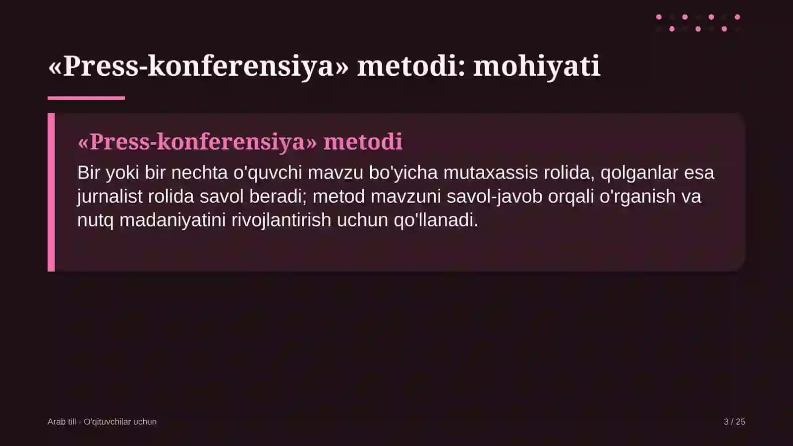arab tili darslarida press konferensiya metodidan foydalanish 7194 3