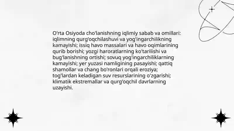 O'rta Osiyoda cho'lanish jarayoni 3