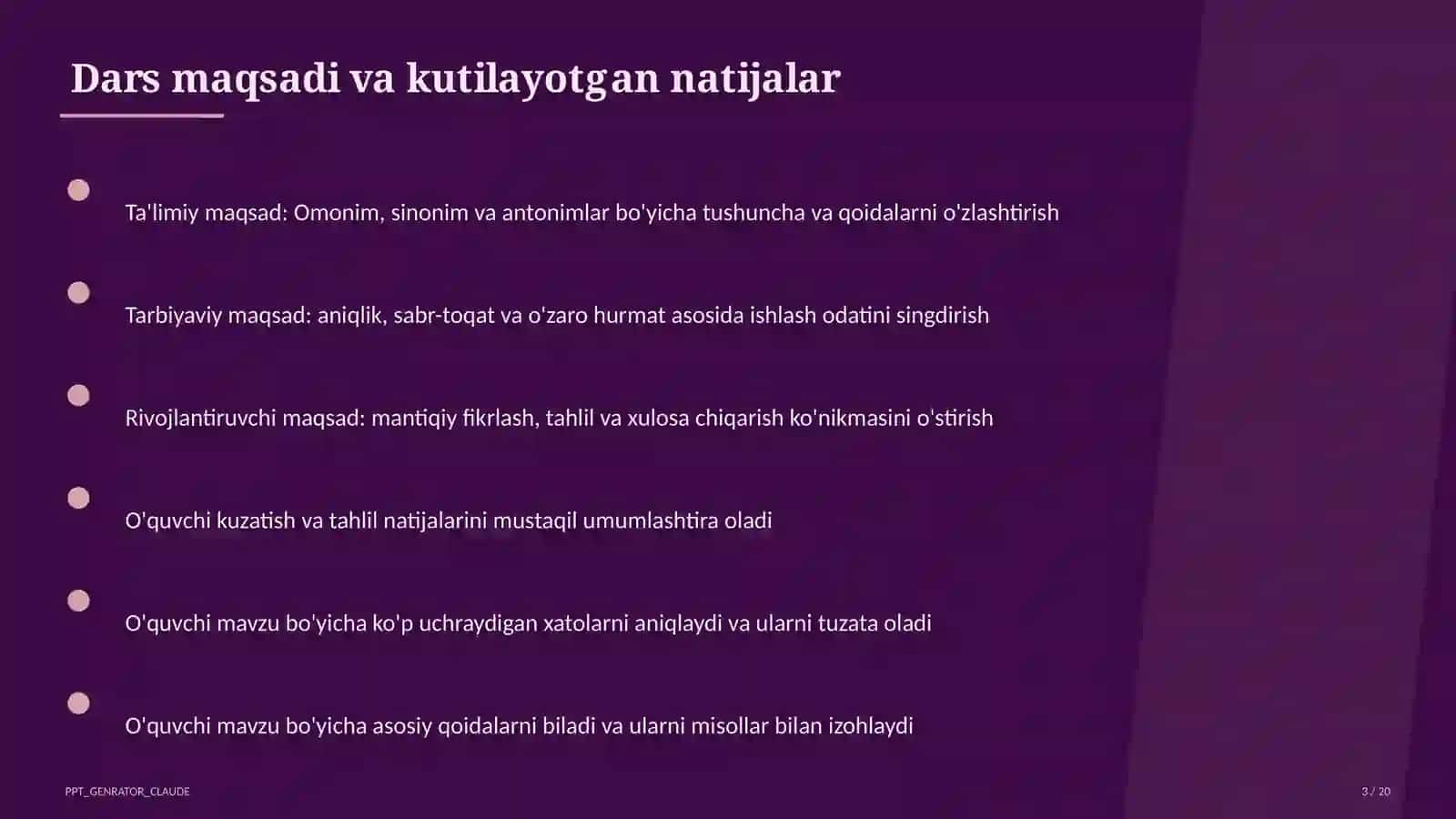 Omonim, sinonim va antonimlar (5-sinf) 3