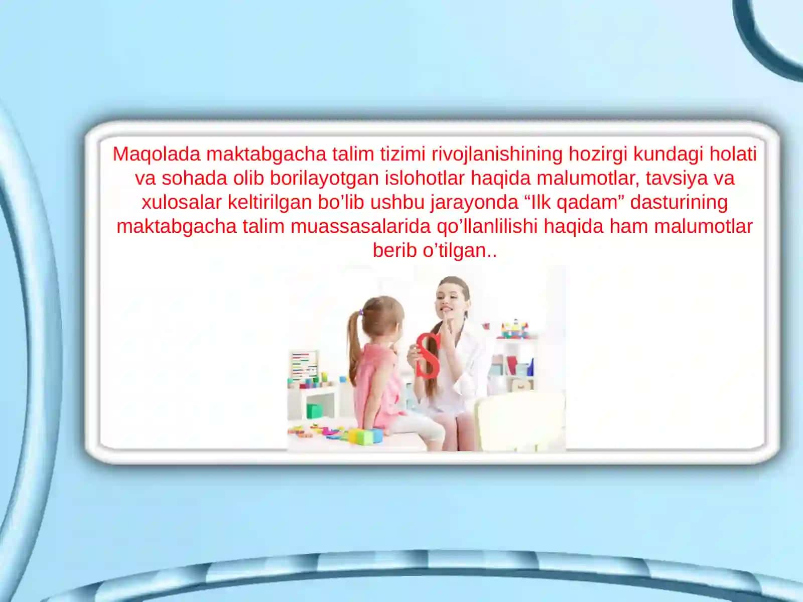 O'zbekiston Respublikasi Ilk Vqmaktabgacha Yosh Dagi Bolalar 3
