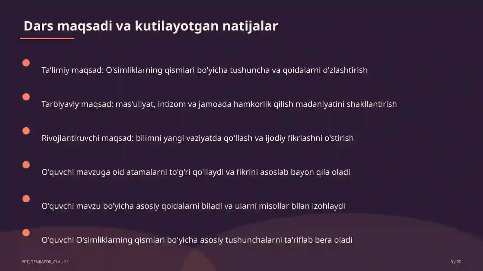 O'simliklarning qismlari (2-sinf) 3