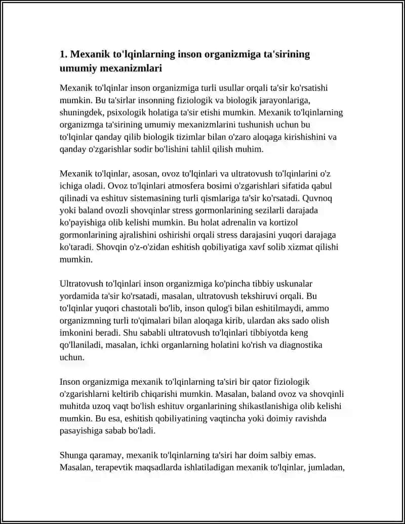 MEXANIK TO'LQINLARNING INSON ORGANIZMIGA TA'SIRI 3