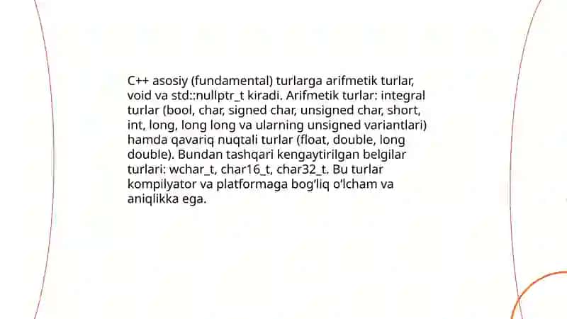 C++ dasturlash tili turlari 3