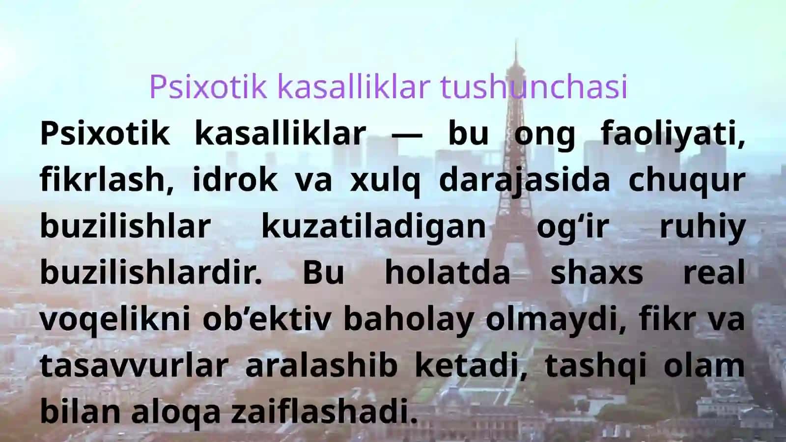 Psixotik va psixotik bo'lmagan kasalliklar 3