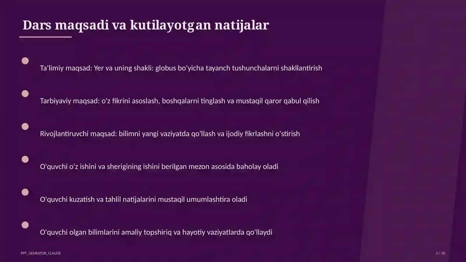 Yer va uning shakli: globus (3-sinf) 3