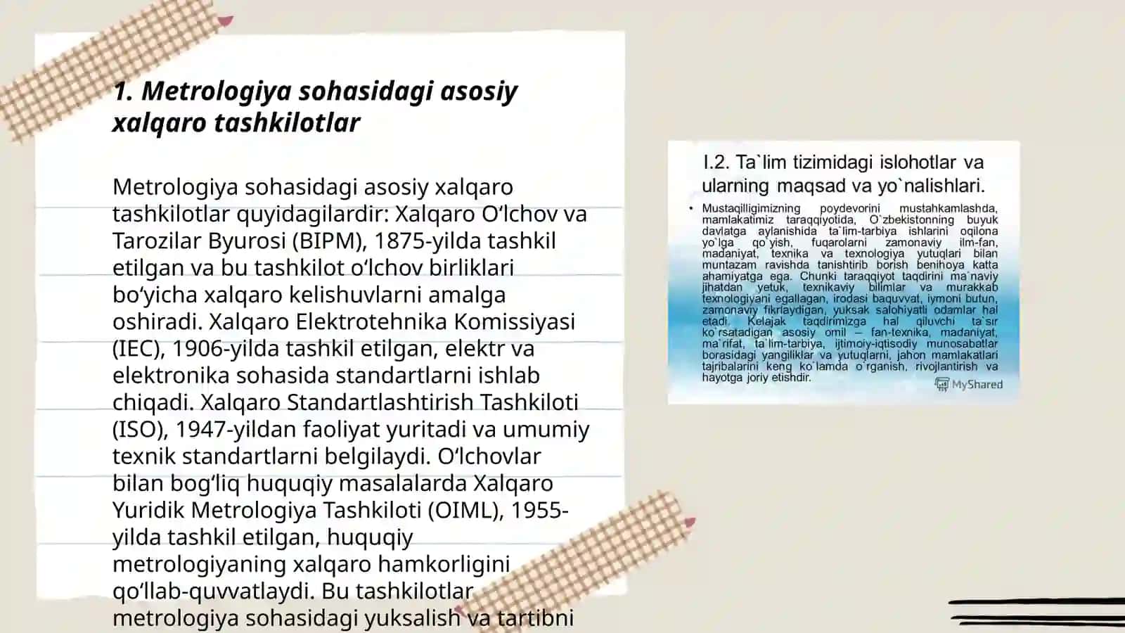 Metralogiya sohasidagi xalqaro tashkilotlarni oʻrganish 3