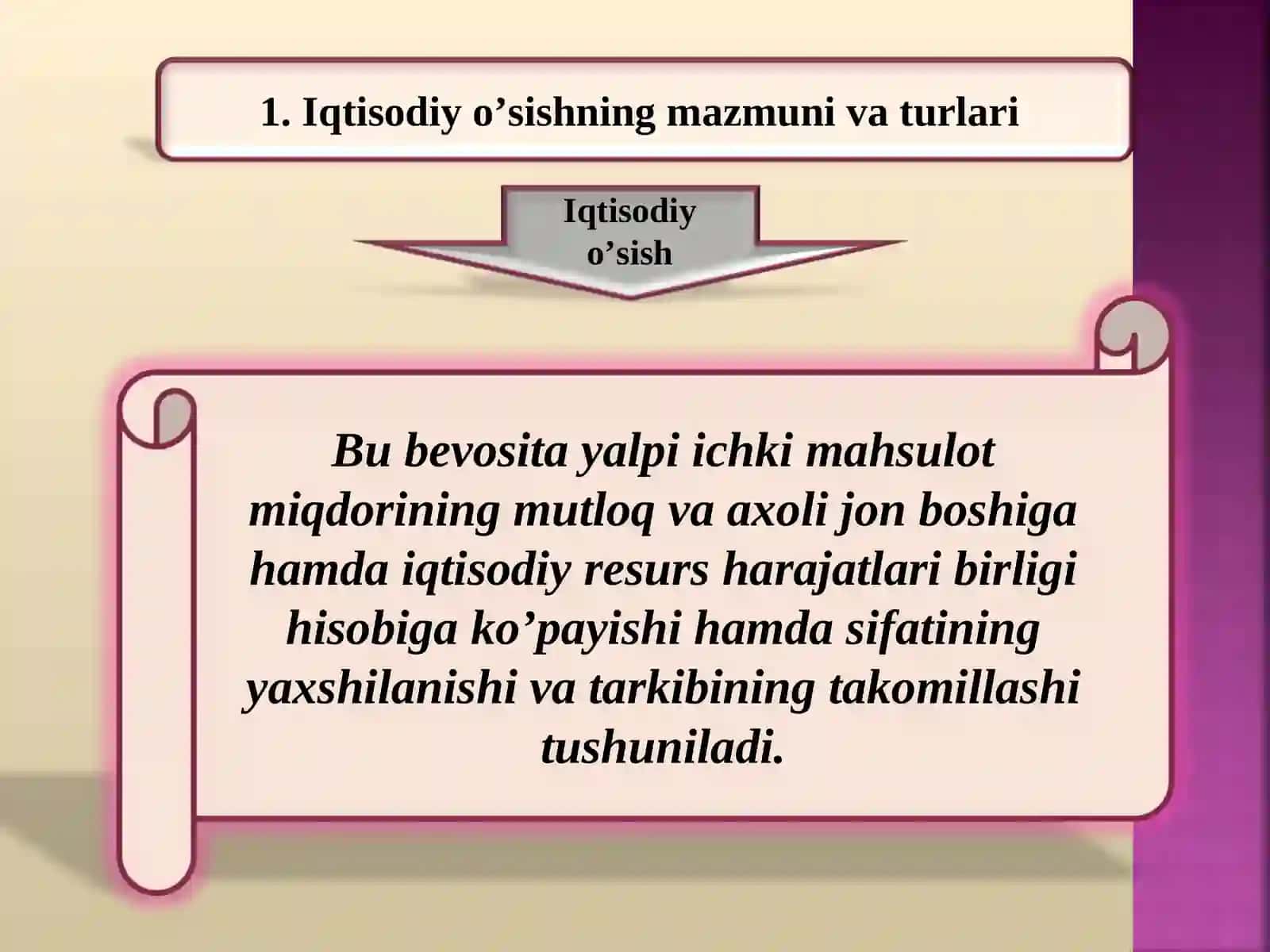 Iqtisodiy o’sishning mazmuni va turlari 3