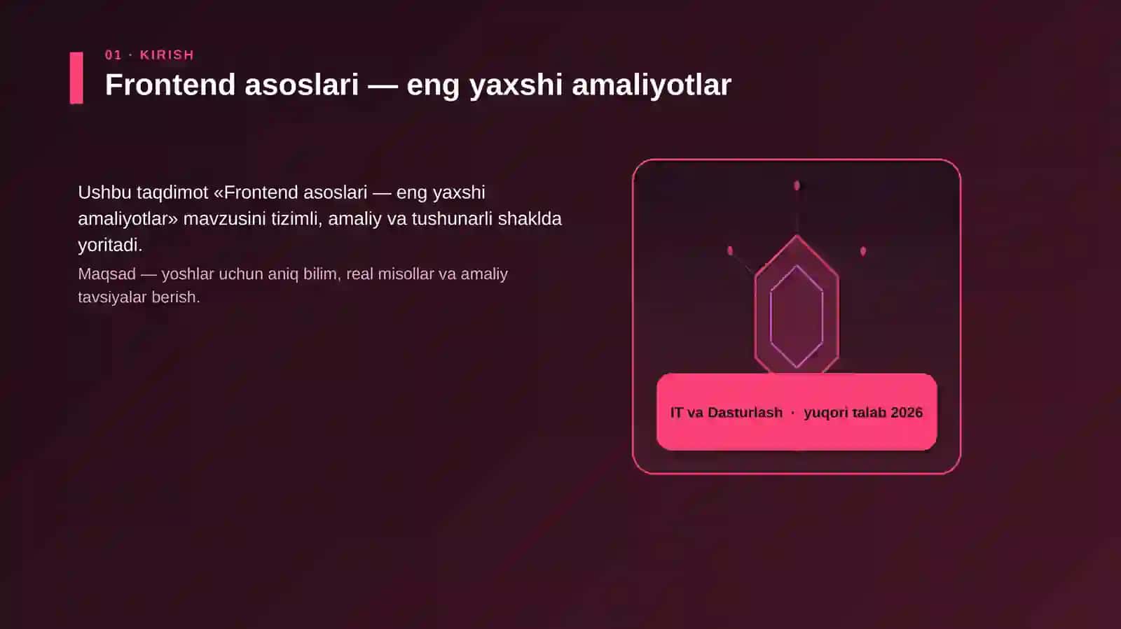 Frontend asoslari — eng yaxshi amaliyotlar 3