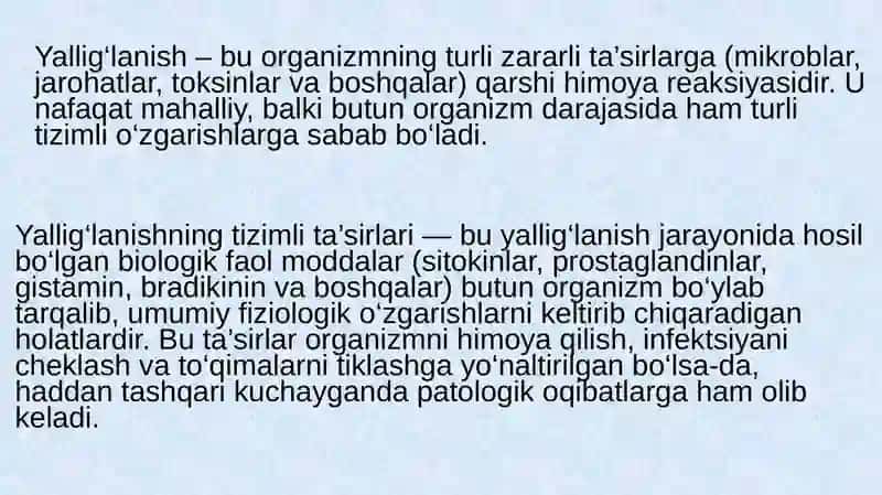 yallig`lanish tizimli  tasirlari. hujayradan tashqari matriks va hujayra matriks o`zaro tasiri 3