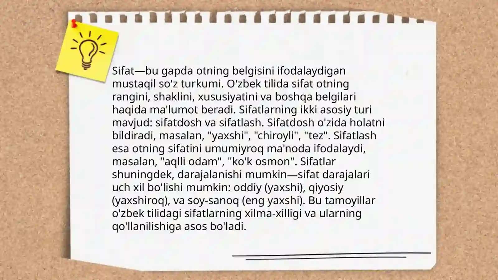 Sifat uning turlari darajalari 3