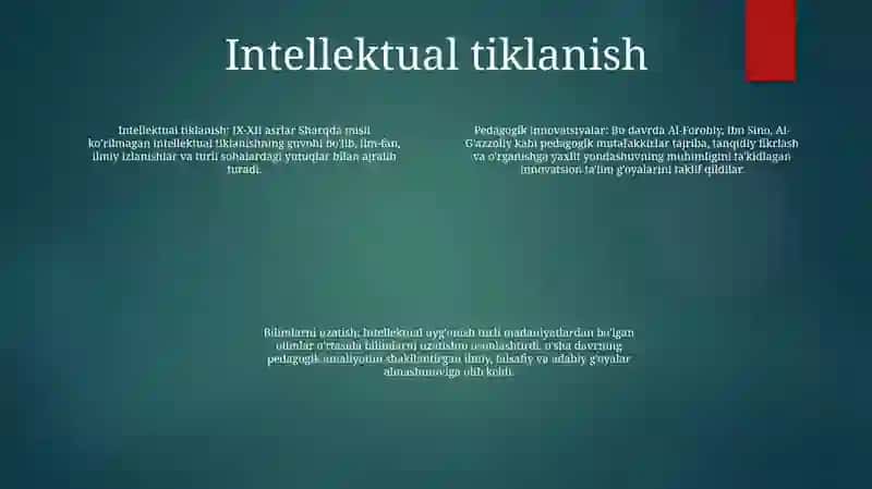Ix Xii Asrlar Sharq Uyg‘Onish Davrida Pedagogik Fikrlarning Rivojlanishi 3