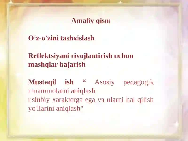 Pedagogik refleksiya 3