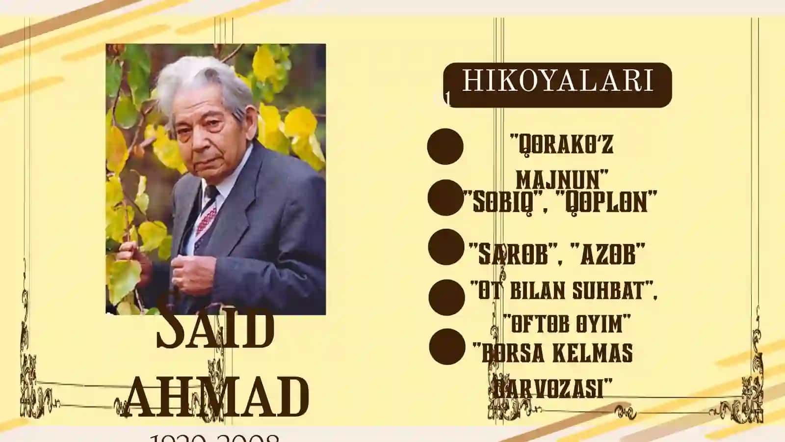 Said Ahmad hikoyalari 3