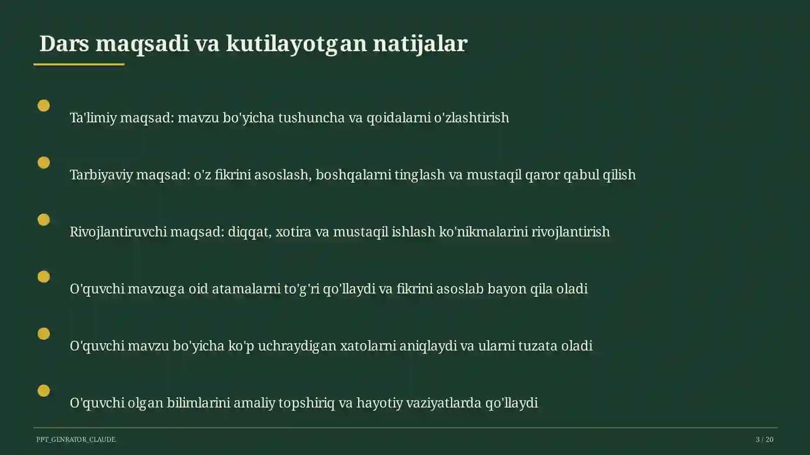Dolzarb mavzular — maktab va o'qituvchilar (2026) — metodik birlashma uchun 3
