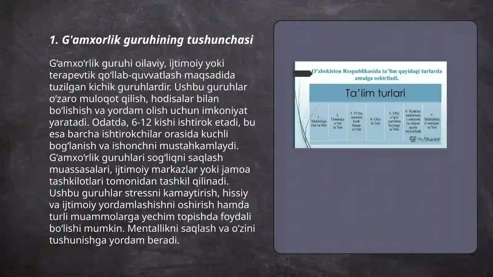 "G'amxorlik" guruhini tashkil etish, guruhga qabul qilish va undan chiqarish tartibi 3