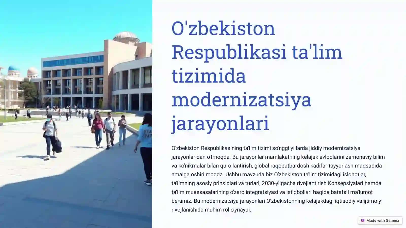 Ozbekiston Respublikasi ta'lim tizimida modernizatsiya jarayonlari 3