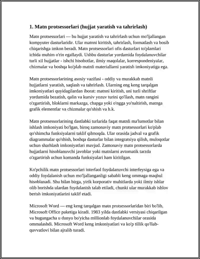 Matn protsessorlari (Text Processors) 3