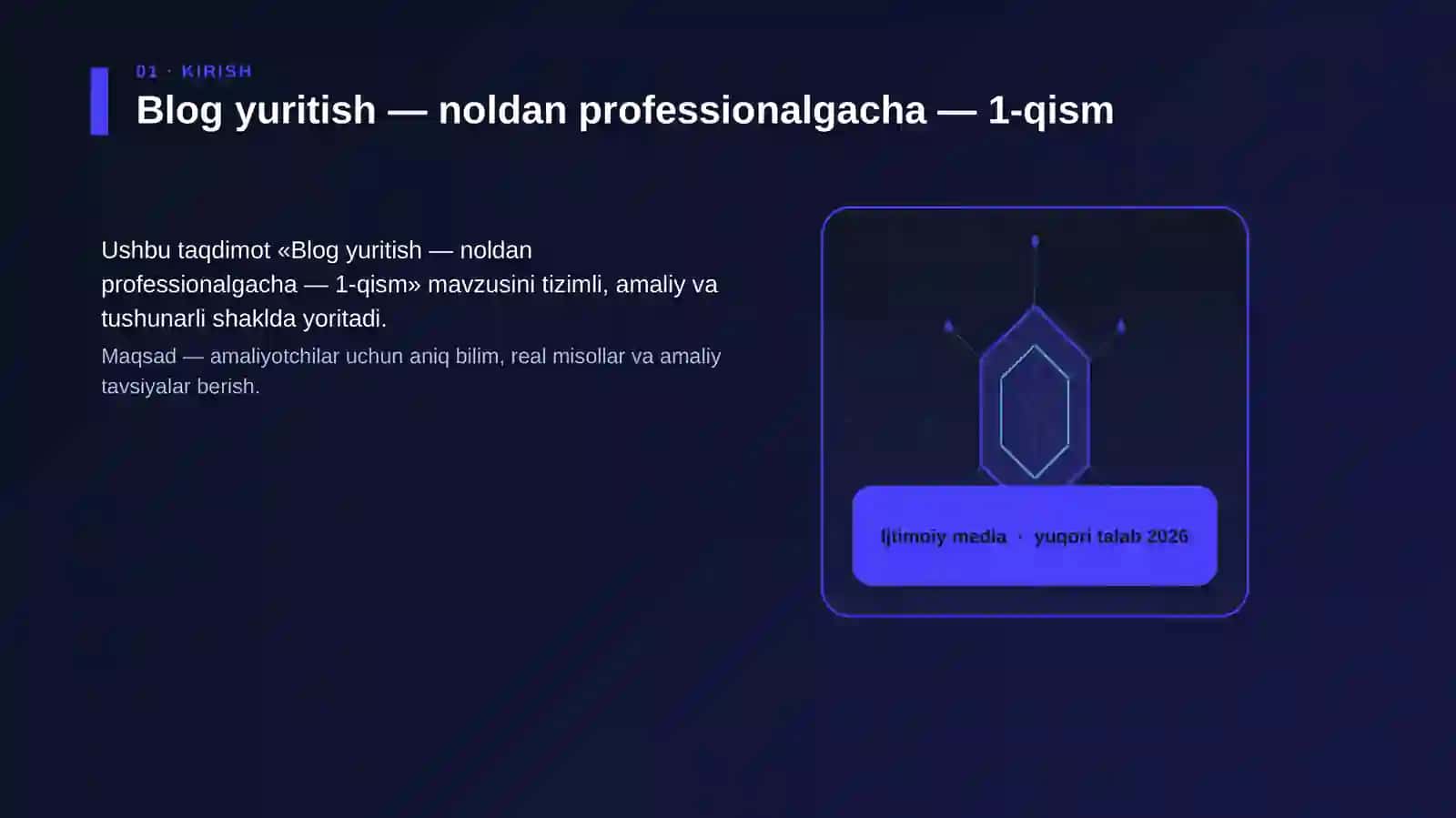 Blog yuritish — noldan professionalgacha — 1-qism 3