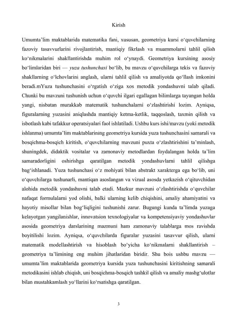 Umumta’lim maktablarida geometriya kursida yuza tushunchasini kiritish metodikasi 3