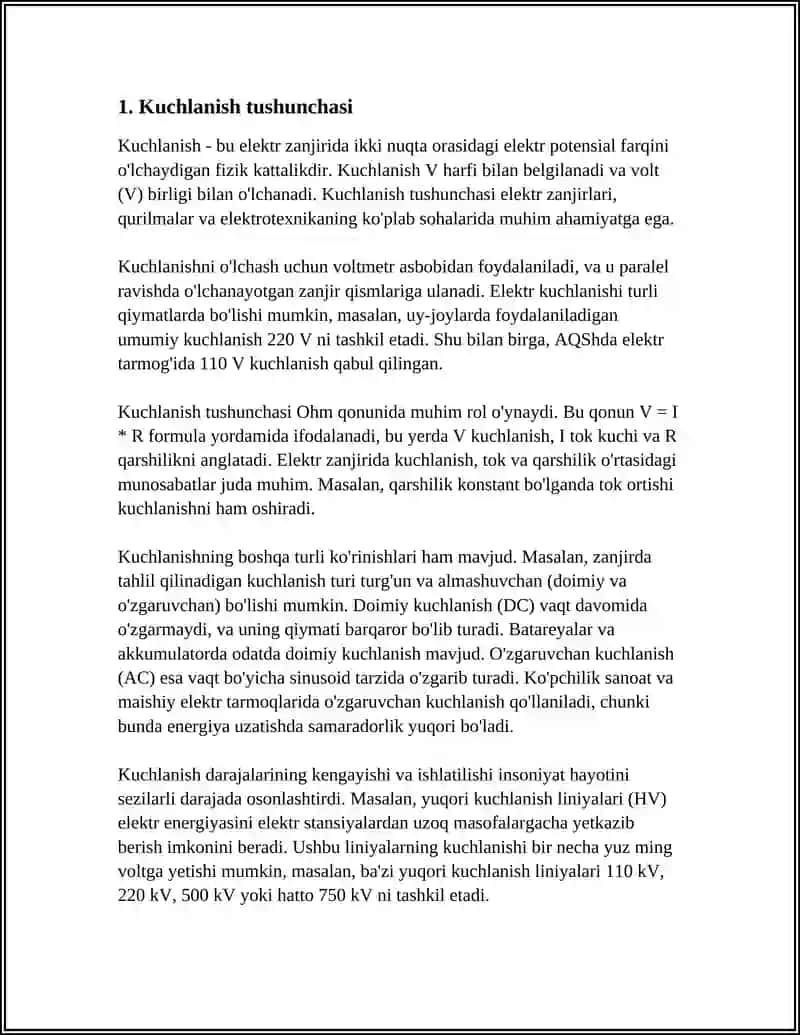 Kuchlanish, Tok va Quvvat O'zgartkichlari 3