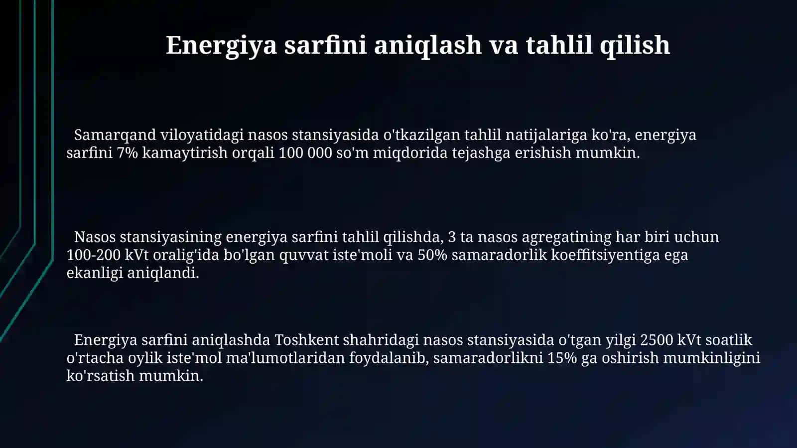 NASOS QURILMASINING ASOSIY ISH KO'RSATKICHLARINI HISOBLASH 3