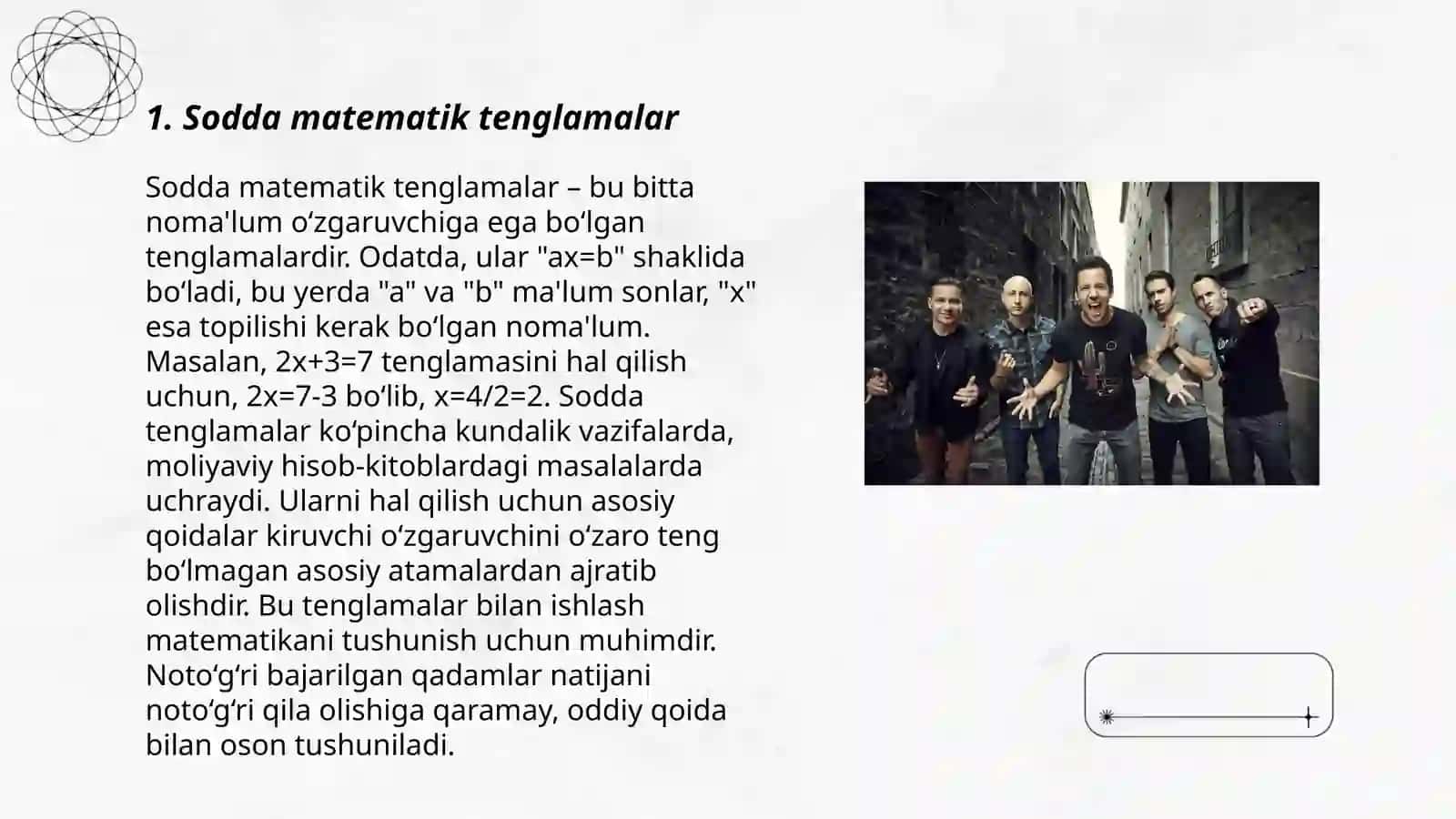 Sodda matematik tenglamalar 3