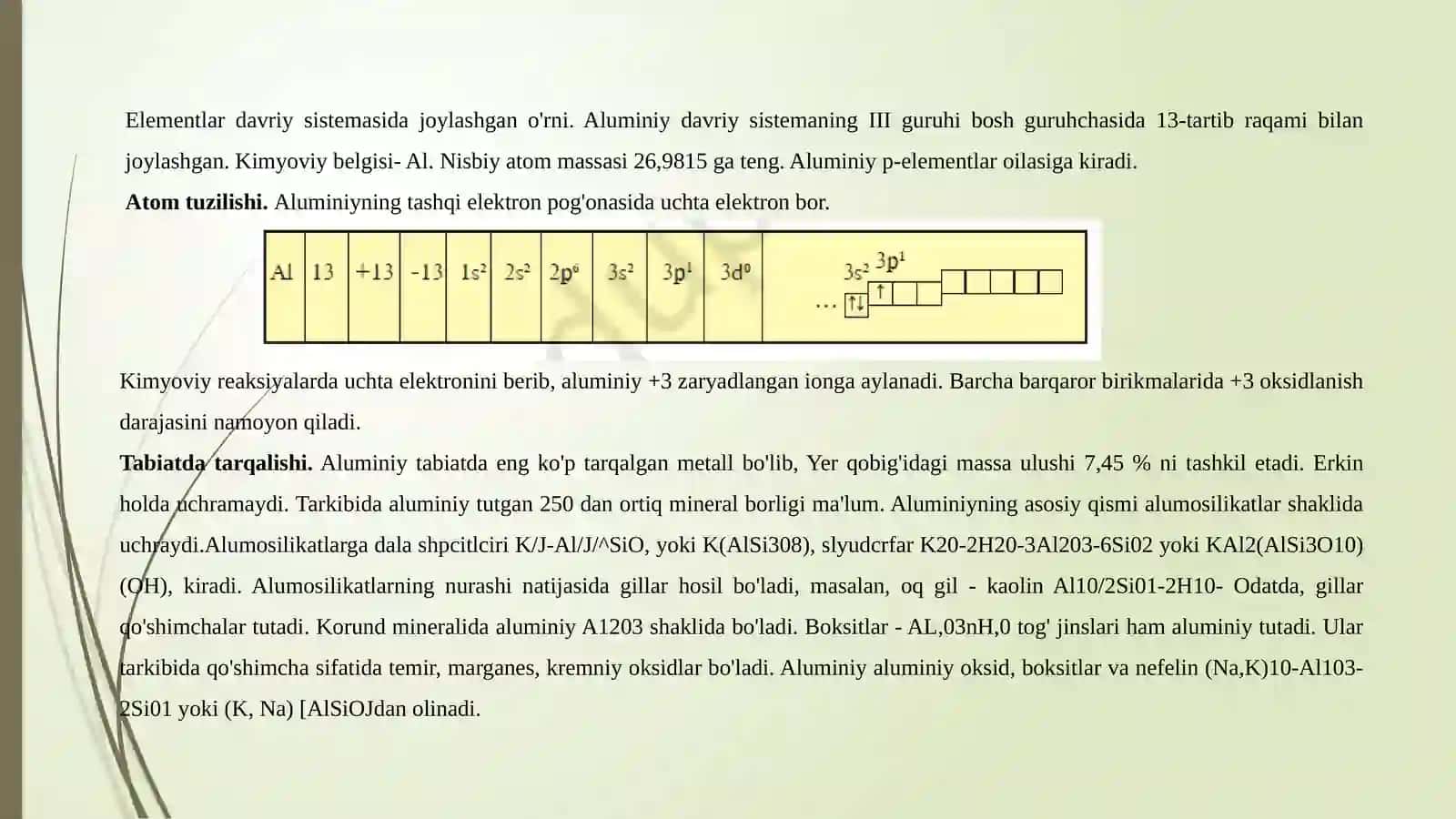 Aluminiy birikmalari vaularning ishlatilishi 3