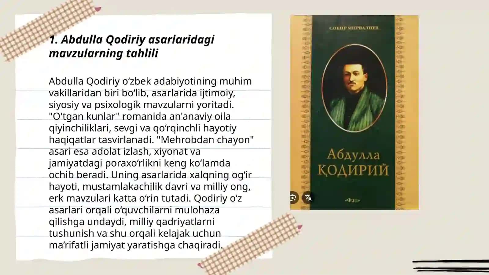 Abdulla Qodiriy ijodiga adabiy tanqid 3
