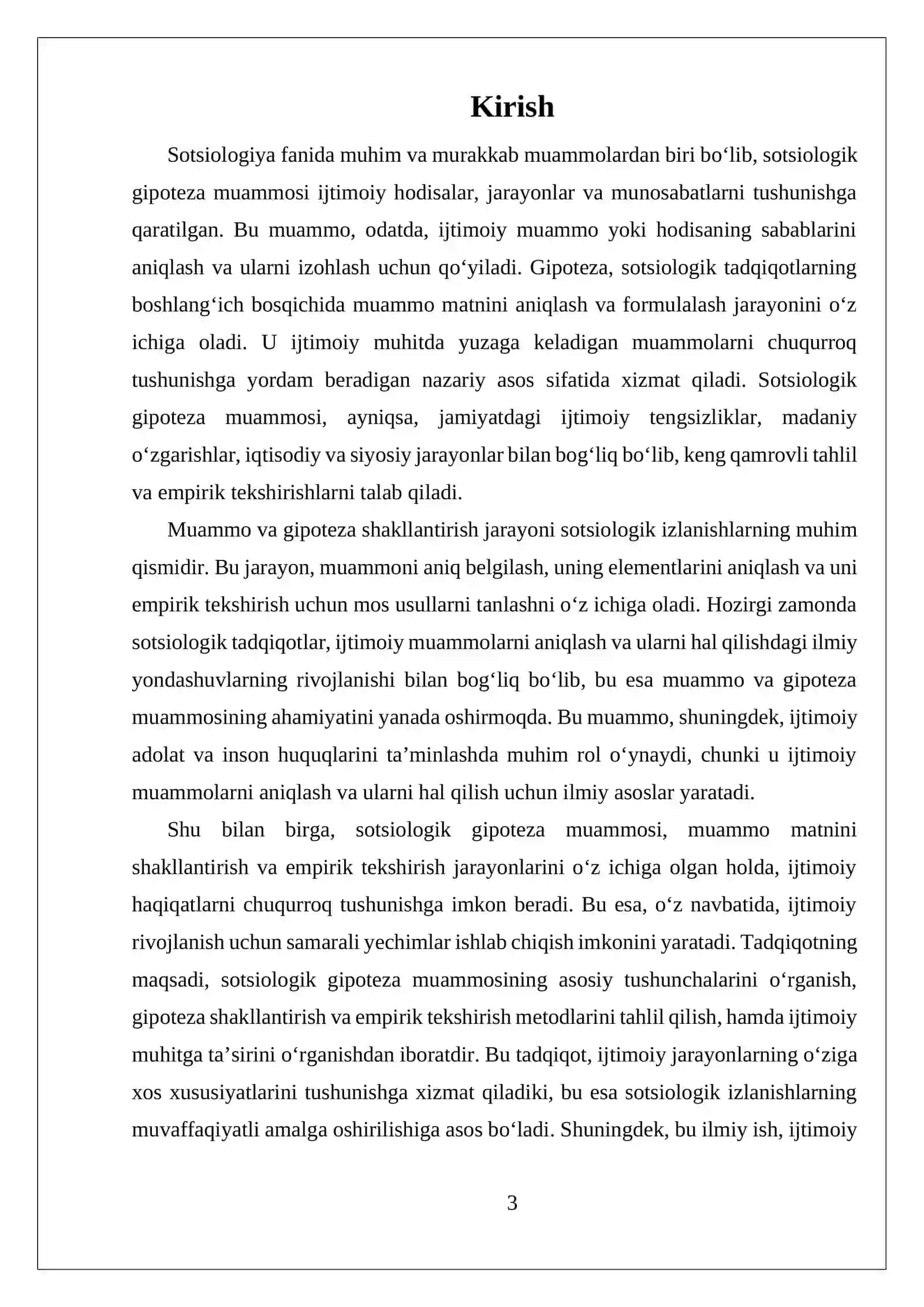 SOTSIOLOGIK GIPOTEZA MUAMMOSI 3