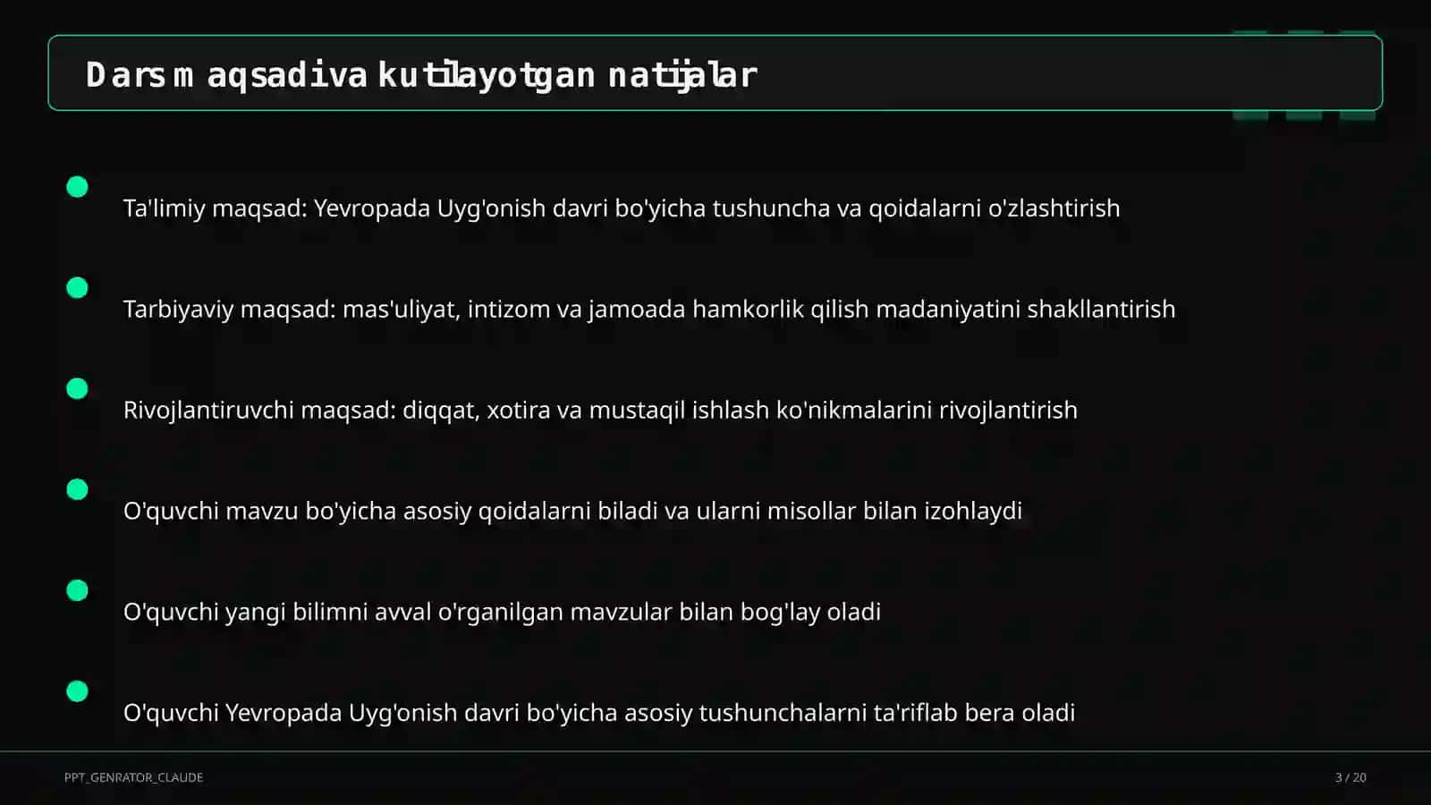 Yevropada Uyg'onish davri (8-sinf) 3
