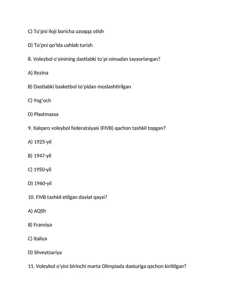 Voleybolning vujudga kelishi va rivojlanish tarixi 3