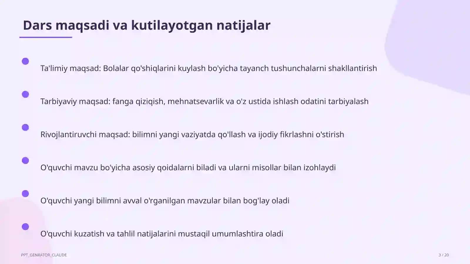 Bolalar qo'shiqlarini kuylash (1-sinf) 3
