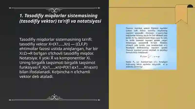Tasodifiy miqdorlar sistemasi, ularning taqsimot qonunlari 3