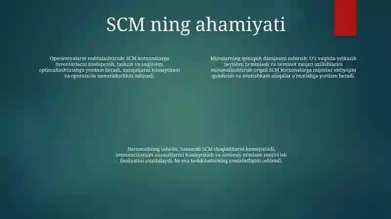 Yetkazib Berish Zanjirini Boshqarish (SCM) 3