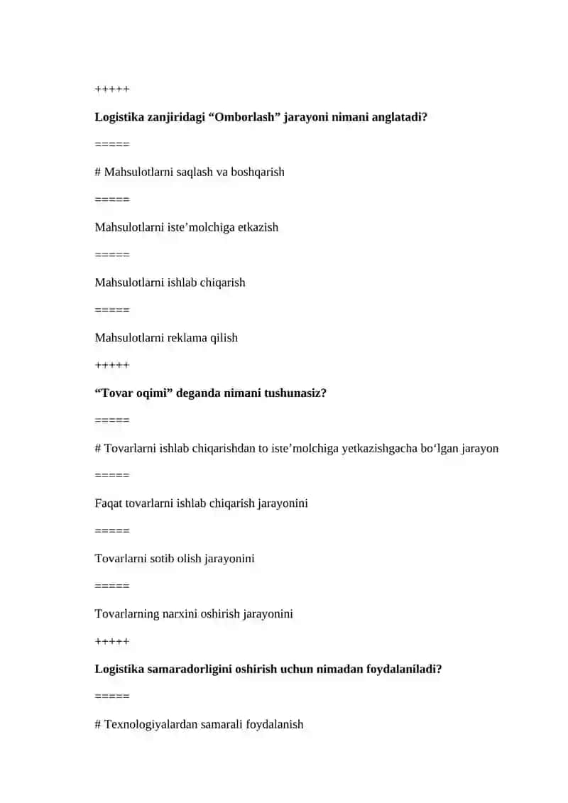 Tijorat logistikasi nima? 3