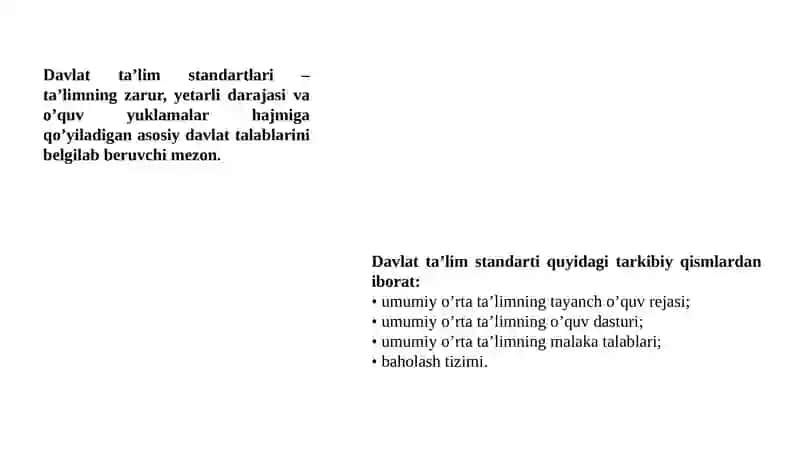 Boshlang‘ich ta’limga oid DTS talablari, mazmun mohiyati 3