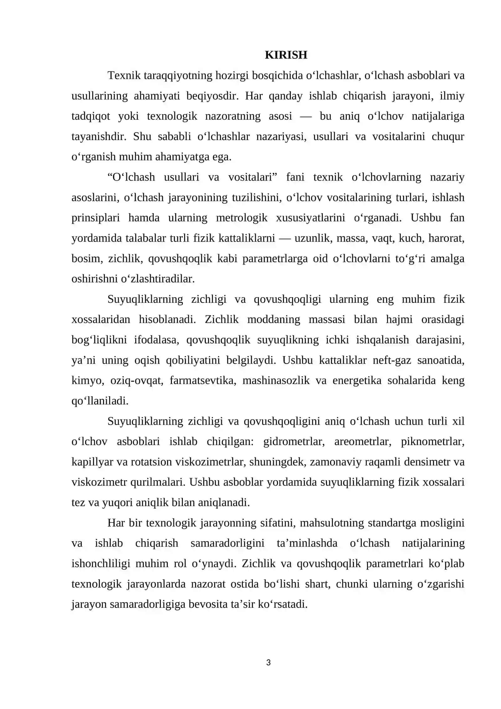 SUYUQLIKLARNING ZICHLIGINI, QOVUSHQOQLIGINI O'LCHASH ASBOBLARI 3