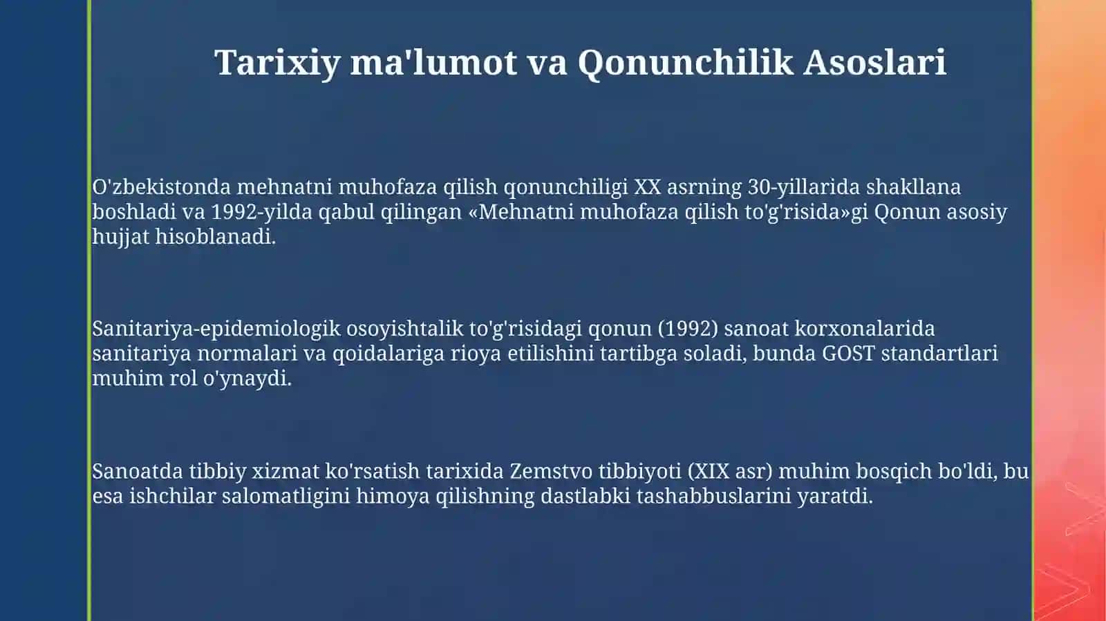 Sanoatkorxonalarida ishchilarga tibbiy yordam sanitariya xizmat ko'rsatish 3