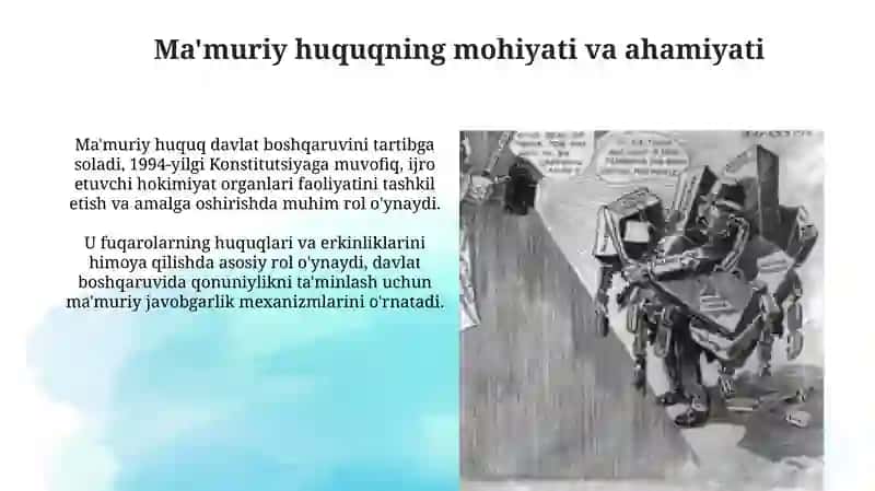 Ma'muriy huquq tushunchasi, predmeti va tizimi 3